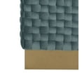 thumbnail image 2 of SAFAVIEH Couture Maxine Channel Modern Glam Tufted Ottoman, Seafoam/Brass, 2 of 8