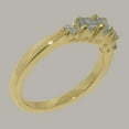 thumbnail image 3 of LBG British Made 14k Yellow Gold Natural Aquamarine Womens band Ring - 33 size options - Size 9.5, 3 of 6