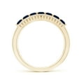thumbnail image 2 of ANGARA Natural Floating Blue Sapphire Half Eternity Ring with Diamonds in 14K Yellow Gold for Women (Size-2.5mm) | September Birthstone, Anniversary, Jewelry Gift for Women | Natural Sapphire Ring, 2 of 10