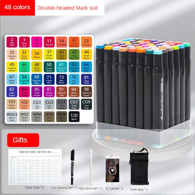 Rotuladores artísticos de doble pincel, bolígrafo de fieltro con Alcohol para bocetos de Manga, suministros escolares de dibujo, 12-80 colores