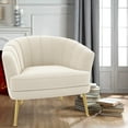 thumbnail image 4 of Andeworld Upholstered Accent Chair with Gold Metal Legs (Beige), 4 of 7