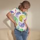 thumbnail image 3 of Balery Cute Chameleons Body de cuello redondo de manga corta para mujer Tops de manga corta Tops básicos-Medium, 3 of 7