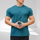 thumbnail image 1 of Blusas y camisas de manga corta y cuello redondo para hombre. Blusas casuales de verano para hombre, de manga corta, de color liso, con cuello redondo, para fitness. Blusas de poliéster para hombre., 1 of 5