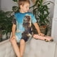 thumbnail image 4 of Fotbe Blue Sky Winged Cat Pijama Estampada de 2 Piezas para Niños – Ropa de Dormir de Manga Corta Cómoda para Niños y Niñas, Camiseta y Shorts de Algodón-Large, 4 of 6