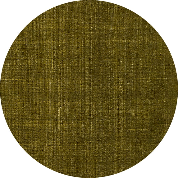 Ahgly Company Indoor Round Oriental Yellow Industrial Area Rugs, 5' Round