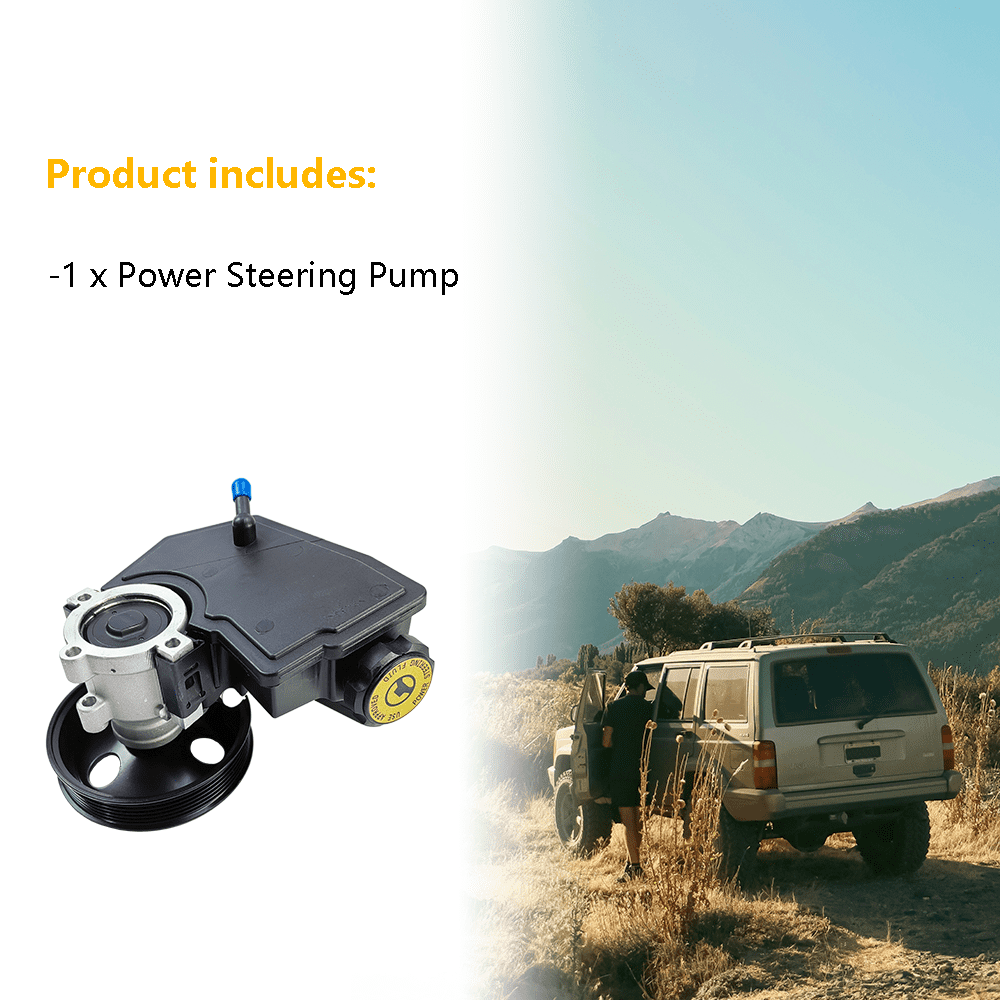 Power Steering Pump 20-38771 with Reservoir | Fit for Jeep Cherokee XJ 1996-2001, Wrangler TJ 1997-2003, L6 4.0L Gas | Replace # 52087871, 86-00274, RL087871AE, AD55-7140, 36P1488, 36-717140, 55-7141