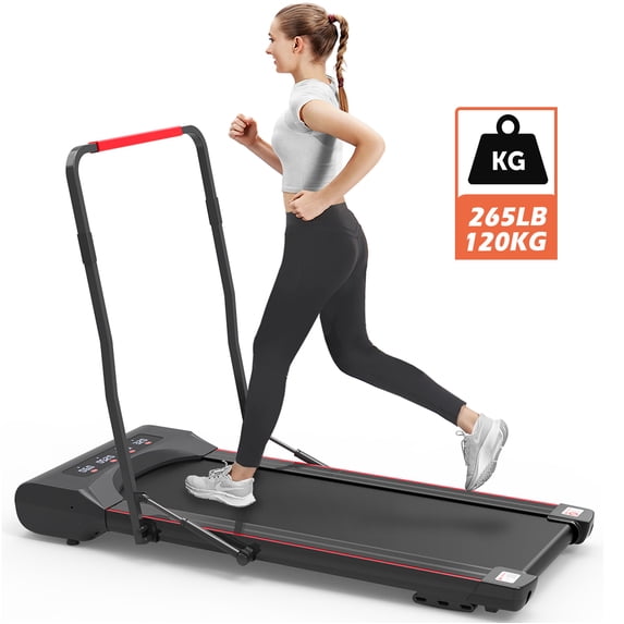 LYPER Under Desk Walking Pad Treadmill Foldable with Handlebar Remote Controll