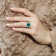 thumbnail image 6 of BERRICLE Sterling Silver Halo Green Cushion Cut Cubic Zirconia CZ Statement Cocktail Fashion Ring for Women, Rhodium Plated Size 5, 6 of 8