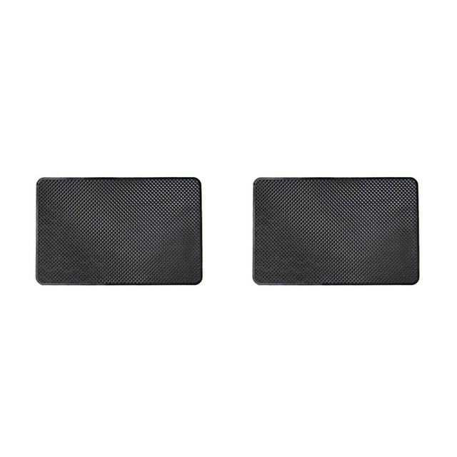 Transemion Rectangular Car Dashboard Mobile Phone Tablet Anti- for slip Mat Resistant Ornaments Place PVC Pad Large black L 2Set