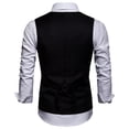 thumbnail image 3 of Lu's Chic Men's Business Formal Suit Vest Tuxedo Dress Waistcoat Slim Fit Jacket Lightweight Western Vests Button Down V Neck Sleeveless Black Large, 3 of 3