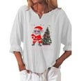 thumbnail image 1 of Birdeem Mode Femme Noël T-Shirt Décontracté à Manches Longues Col en V Blouse Tops, 1 of 7