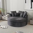 thumbnail image 2 of CRO Decor Dark Grey Corduroy free-install fully foam-filled Compressed sofa, 2 of 6