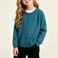 thumbnail image 3 of Rrxhxhs Cardigan for Girls Solid Color Crew Neck Button Front Long Sleeve Loose Casual Sweater Cover Up, 3 of 8