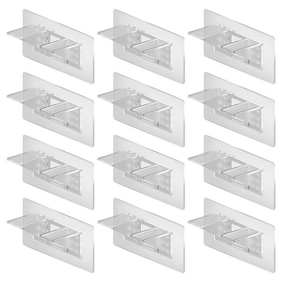 FRCOLOR 12pcs Punch Free Cupboard Shelf Supports Holders Adhesive Support Bracket Pegs