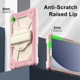 thumbnail image 4 of Funda Resistente a Golpes para Samsung Galaxy Tab A11, Funda Protectora de Silicona + Capa de PC Anti Caída con Asa Giratoria de 360°, Soporte, Correa para el Hombro, Rosa, para Galaxy Tab A11, 4 of 8