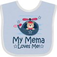 thumbnail image 3 of Inktastic Mema Loves Me Grandson Bear Boys Baby Bib, 3 of 4