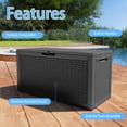 thumbnail image 5 of fazzn 100 Gallon Resin Deck Box Waterproof Outdoor Storage Box for Patio Furniture Pool Accessories Indoor Storage for Cushion Garden Tools (Black), 5 of 7