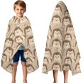 thumbnail image 3 of Cute Hedgehog Pattern Hooded Bath Towel，50"x30" for Ages 3 To 12 Kids, Quick Dry Lightweight Soft Microfiber Hood Beach Towel Cover Up for Kids, 3 of 7