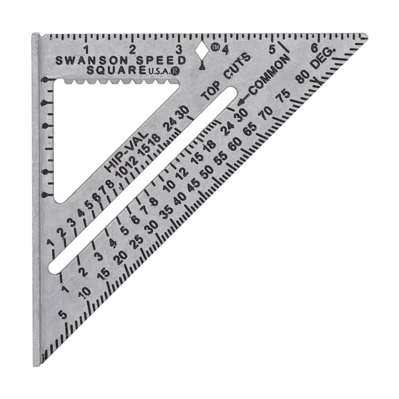 Swanson Tool Co 7" Aluminum Speed Square with Blue Book, Rafter Square, Model S0101