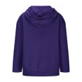 thumbnail image 6 of tklpehg Womens Fleece Hoodies with Pocket Long Sleeve Tops Vintage Sweatshirt Hooded Lightweight Classic Solid Color Casual Loose Going Out Tops Pullover (Purple,XL), 6 of 6