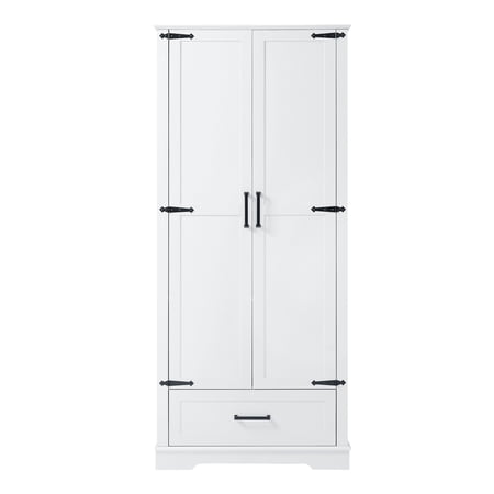 Yesurprise Tall Bathroom Storage Cabinets Freestanding Kitchen Storage Cabinets with 2 Doors and 1 Drawer Adjustable Shelves Versatile Storage for Dining Room Utility Room
