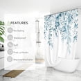 thumbnail image 2 of LightBlue Eucalyptus Shower Curtain, Watercolor Leaves with Floral Shower Curtain, Waterproof Plant Bathroom Decor Shower Curtains Set with Hooks, 72x72, 2 of 5