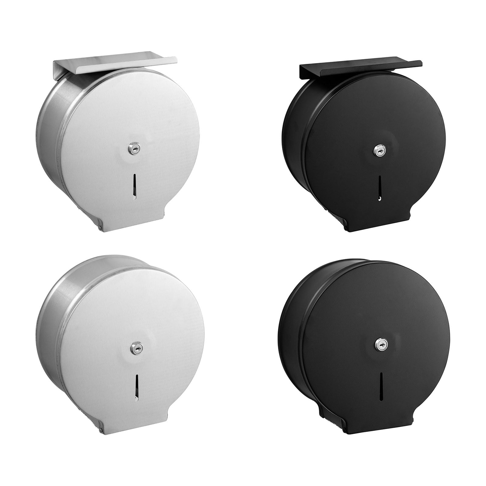 BGZLEU Commercial Jumbo Toilet Paper Dispenser, Wall Mount Stainless Steel 9 Inch Roll Toilet Paper Holder Bath Tissue Dispenser with Lock Key (Black)