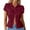 Red, variant on Lixiuxyad Half Sleeve Women Women's Pure Color Casual Collar Button Up Short Sleeve Shirt