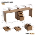 thumbnail image 6 of Bestier 95" 2 Person Computer Desk with Drawers, Fluted Two Person Office Desk, Long Double Writing PC Desk for Home Office, Brown, 6 of 9