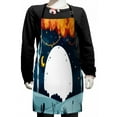 thumbnail image 1 of Moon Kids Apron, Planet Watching Seen Forest at Night Colorful Print Woodland Nighttime Details, Boys Girls Apron Bib with Adjustable Ties for Cooking Baking Painting, Multicolor, by Ambesonne, 1 of 2