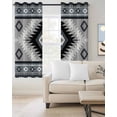 thumbnail image 2 of Haze Blue Boho Blackout Curtains, Light Blocking Print Window Curtains, Farmhouse Retro Southwest Aztec Motifs Thermal Insulated Window Drapes for Living Room Kitchen Cafe 2 Panels, 84"W x 84"L, 2 of 9