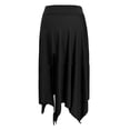 thumbnail image 2 of Cavosen Maxi Skirt with Slit Flowy Plus Size Loose Pleated High Waist Mix Skirt Ladies Vacation Soft Summer Skirt Black L, 2 of 2