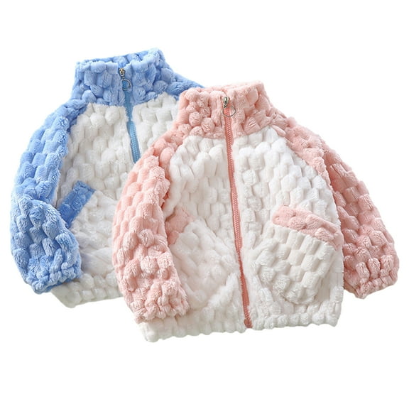 Esaierr Toddler Boys Girls Fleece Jacket for Kids Fall Winter Wool Sweater Coats Baby Boys Girls Warm Cardigan Outwear Jacket for 2-12 Years