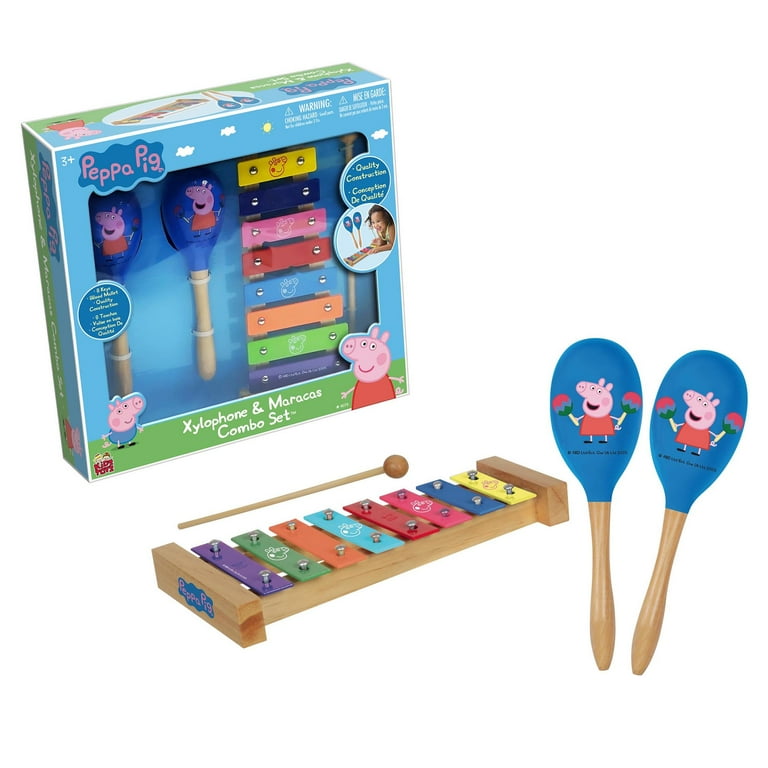 Peppa Pig Wood Xylophone Maracas Combo Set 8 Notes Keys