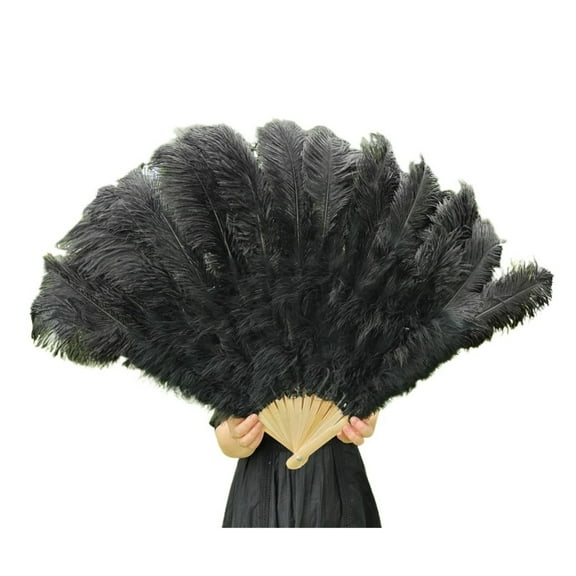 Feather Fan Hand Held Dance Folding Big Plumes Fans Performance Dance Party Stage Carnival Show Props Long