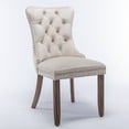 thumbnail image 4 of Velvet Dining Chairs 2-Pcs Set, Upholstered High-end Tufted Dining Room Chair with Wood Legs Nailhead Trim for Kitchen (Beige), 4 of 8