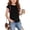 Black, variant on Girls Solid Color Short Sleeve Top – Soft Casual Shirt with Side Gathered Ruffle Detail and Adjustable Drawstring Waist Black Size 12
