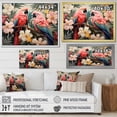 thumbnail image 4 of Designart "Tropical Parrot Pink and Blue Blooms III" Animals Framed Wall Art - Modern Pink Parrot Hallway Framed Wall Art Decor, 4 of 6
