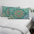 thumbnail image 4 of Green Boho Throw Pillow Cover, Pillowcase Protectors with Zipper, Breathable Decorative Lumbar Pillow Case Cover, Shabby Vintage Ethnic Abstract Floral Art Pillow Shams for Couch Sofa 16x24Inch, 4 of 8