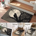 thumbnail image 5 of 2x3 Ft Entryway Area Rug, Halloween Kitchen Rug Runner Washable Floor Mat, Horror Bat Crow Full Moon Beige Black Non Slip Indoor Door Mat Throw Carpet for Bathroom Living Room Bedroom, 5 of 8