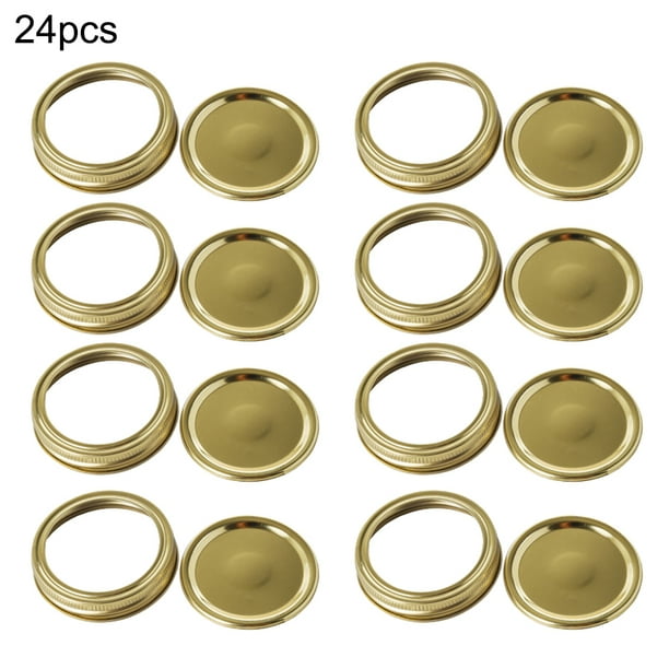 24pcs /12sets Regular Mouth Canning Lids Bands SplitType Leak Proof