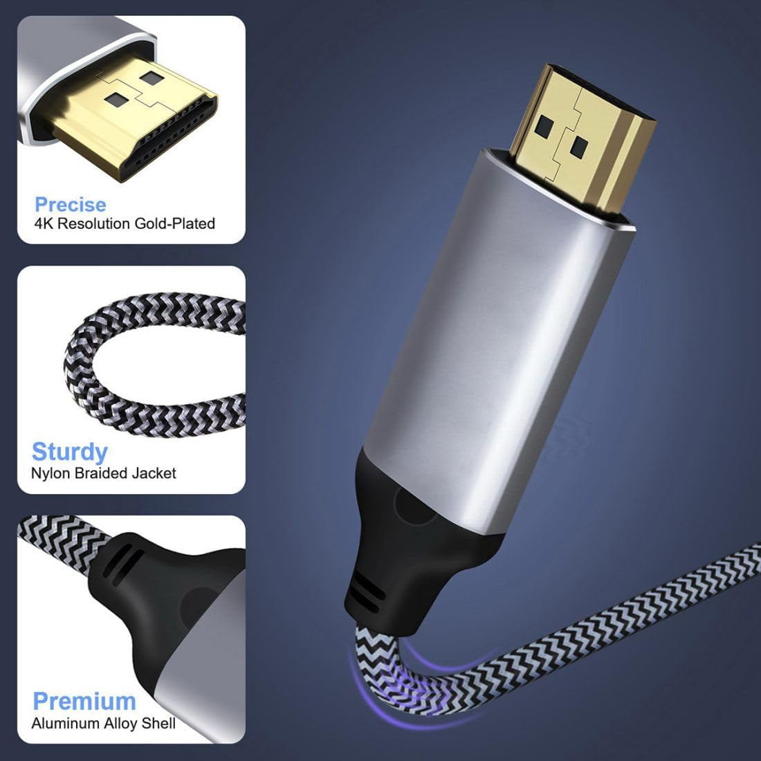Chenyang Mini DisplayPort 1.4 Source to HDMI 2.0 Display 8K 60hz UHD 4K MINI-DP to HDMI Male Monitor Cable