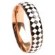 thumbnail image 5 of Qarigey Anillo con diseño de tablero de ajedrez, joyería femenina elegante exquisita, anillos de dedos de colores simples, regalo de Oro rosa talla 8 2piezas, 5 of 6