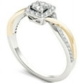 thumbnail image 2 of 1/2 Carat T.W. Diamond Yellow Two-Tone Criss-Cross Shank Single Halo 10kt White Gold Engagement Ring, 2 of 5