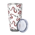 thumbnail image 2 of Fuzoiu Red Snake Print 20oz Tumbler, Stainless Steel Vacuum Insulated Car Cup, Insulated Coffee Mug,Travel Mug with Lid,Thermal Cup for Outdoor-Straw Three-piece Set, 2 of 8