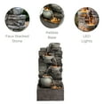 thumbnail image 4 of Teamson Home 28.5" Outdoor 4-Tier Stacked Stone Cascading Water Fountain with LED Lights, Gray, 4 of 12