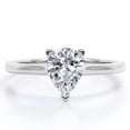 thumbnail image 1 of JeenMata Anillo Clásico Corte de Pera de 1 Quilate, Engaste en Garras, Estilo Solitario, Chapado en Oro Blanco de 18 K sobre Plata, 1 of 5