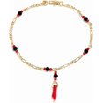 thumbnail image 3 of Black Red Hand Figa Charm Link Chain Necklace Bracelet Earring 18K Gold Plated Good Luck Kabbalah Seed Beaded Anklet Amulet Bracelet for Women Men Gir, 3 of 4