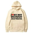 thumbnail image 1 of DPTALR Valentine's Day Couple Print Hooded Fleece Pocket Sweater Coat, 1 of 2