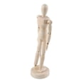 thumbnail image 3 of Maniquí de madera articulado sin terminar, articulado, con base, perfecto para decoración del hogar, 8 pulgadas, 3 of 12